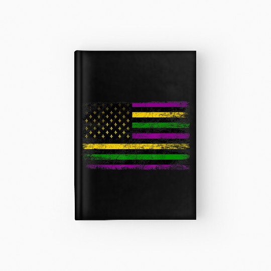 Mardi Gras Flag Green Purple Gold Hardcover Journal