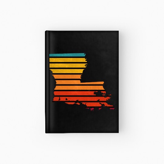 Louisiana sticker retro Hardcover Journal