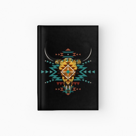 Western Aztec Bull Skull Hardcover Journal