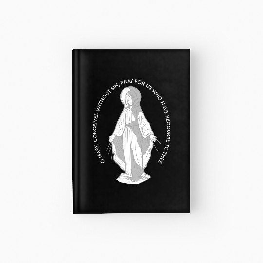Our Lady of Grace Medal Mary Catholic F Hardcover Journal