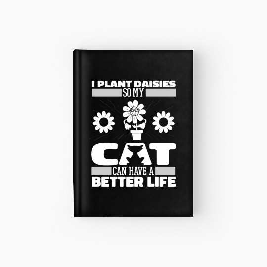Daisy Gardening Cat Hardcover Journal
