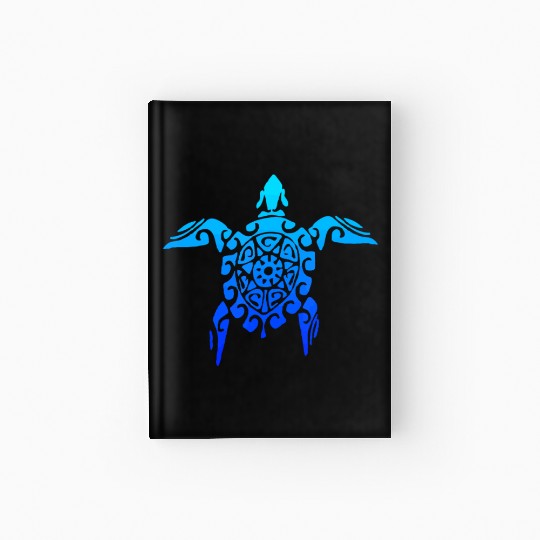 Hawaiian Tribal Sea Turtle Polynesian Tattoo Style Hardcover Journal