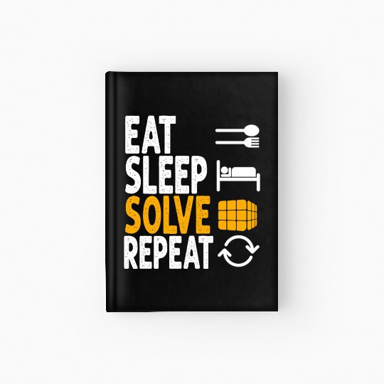 Eat Sleep Solve Repeat Math Speed Cubing Genie Hardcover Journal