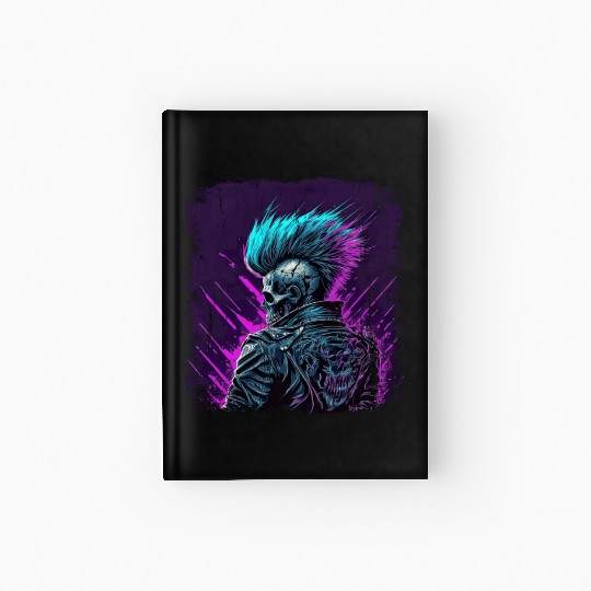 Apocalyptic Neon Retro Punk Zombie Hardcover Journal