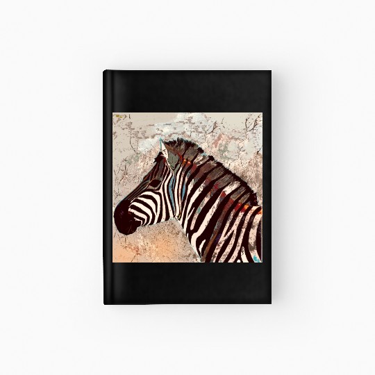 Zebra with neon colors Hardcover Journal