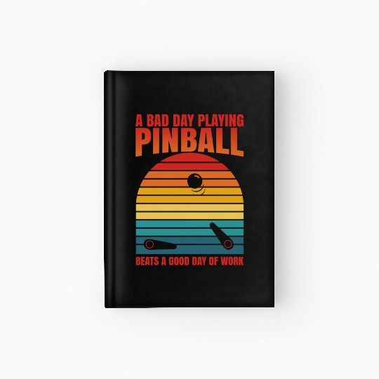 Retro Pinball Beats Work Arcade Machine Hardcover Journal