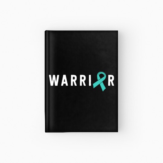 Warrior Motivational Teal Awareness Ribbon Hardcover Journal