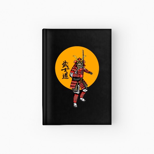 Japanese samurai warrior yellow mask Hardcover Journal