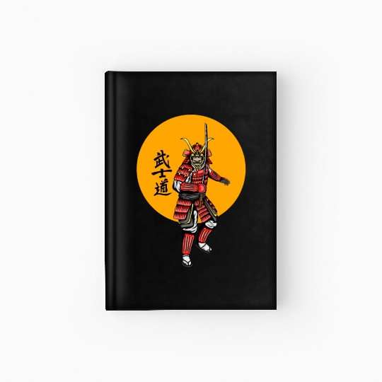 Japanese samurai warrior yellow mask Hardcover Journal