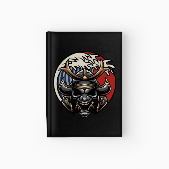 Samurai japan graphic grey mask Hardcover Journal
