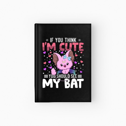 Bat Heart Valentine's Day Animal For Womens Kids Hardcover Journal
