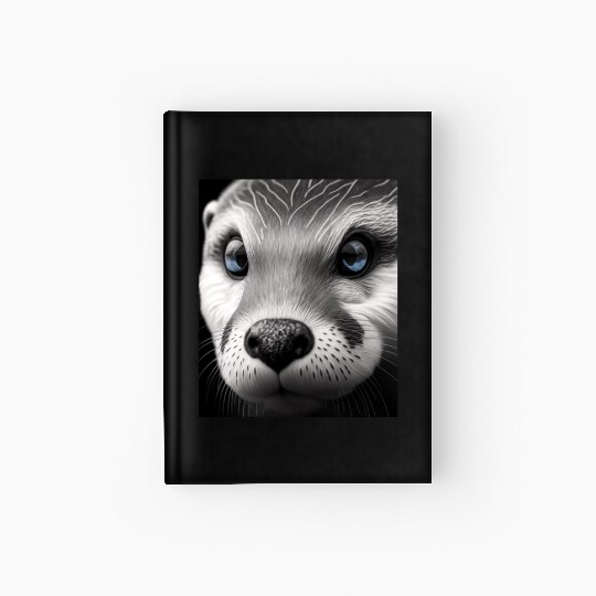 Fashionable Otter Design Cool Sea Otter With Blue Hardcover Journal