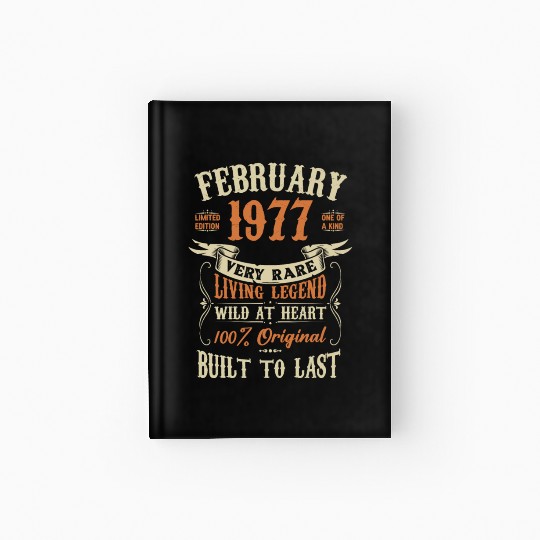 February 1977 Birthday Surprise Hardcover Journal