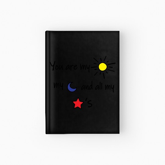 Sun Moon and Stars Hardcover Journal