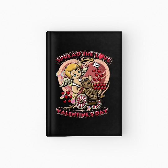 Spread The Love Cupid Arrow Heart Hardcover Journal