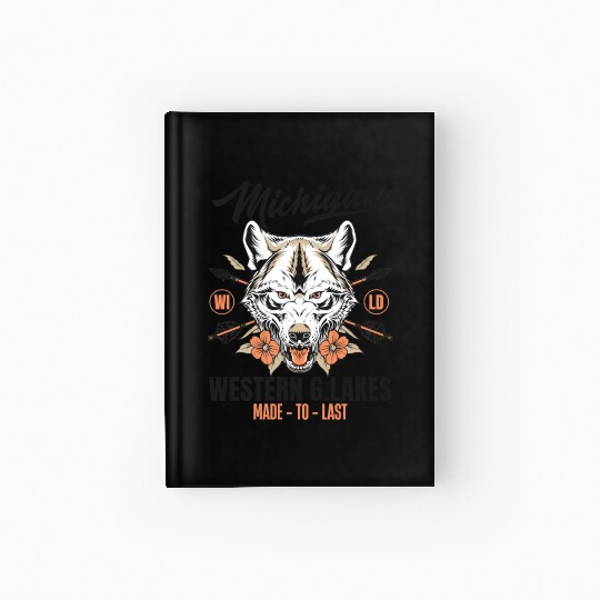 Western great lakes Michigan home of the wolf Hardcover Journal