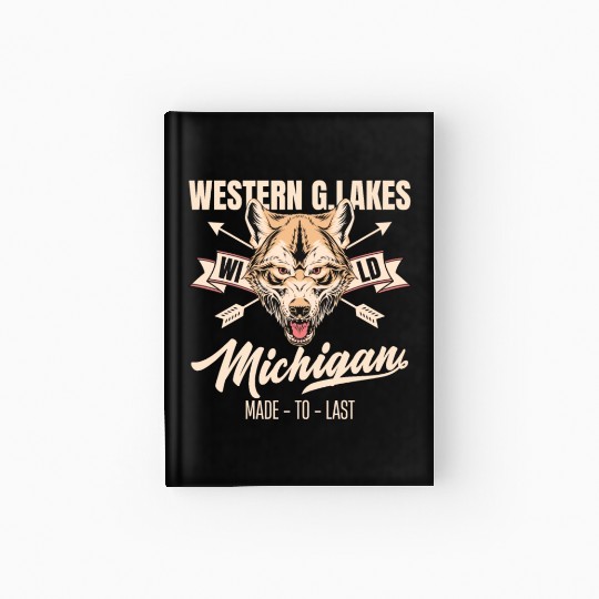 Western great lakes Michigan home of the wolf Hardcover Journal