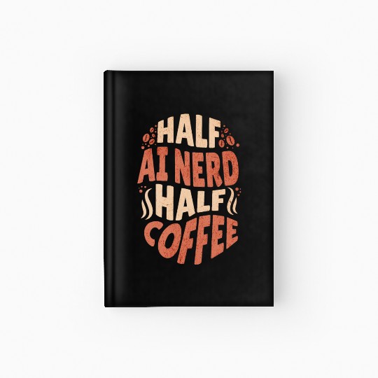 Artificial Intelligence Half AI Nerd Half Coffee Hardcover Journal
