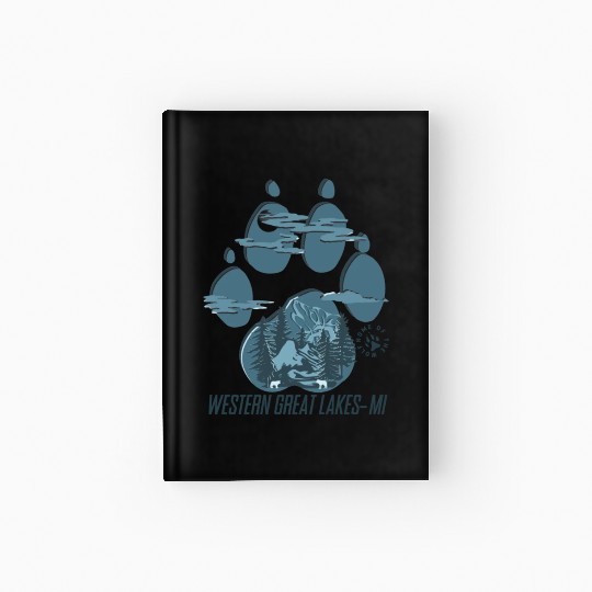 Western great lakes Michigan home of the wolf Hardcover Journal
