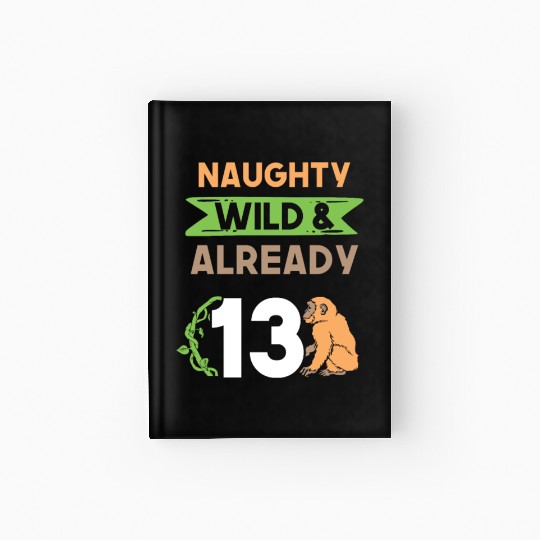 Gift 13 years birthday girl boy Ape Monkey Hardcover Journal