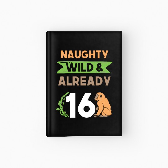 Gift 16 years birthday girl boy Ape Monkey Hardcover Journal