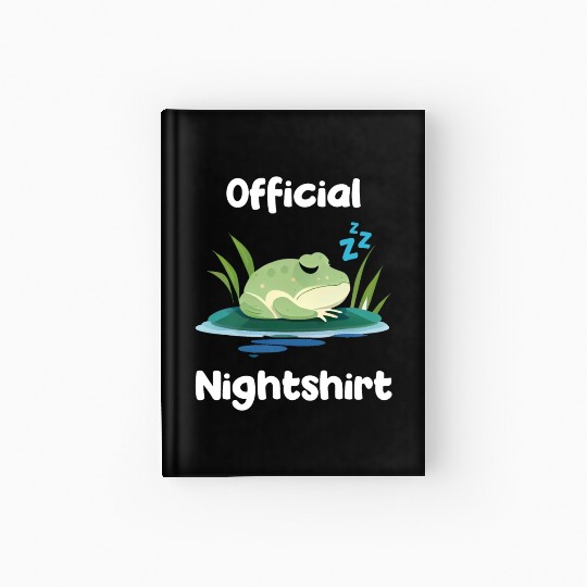 Cute Frog Sleepshirt Nightwear Nightshirt Sleep Hardcover Journal
