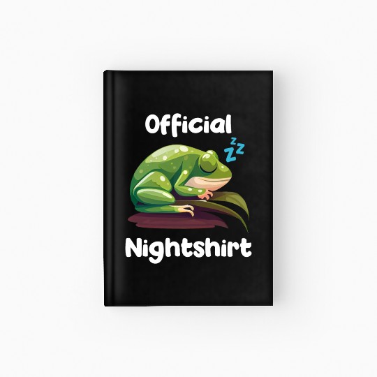 Cute Frog Sleepshirt Nightwear Nightshirt Sleep Hardcover Journal