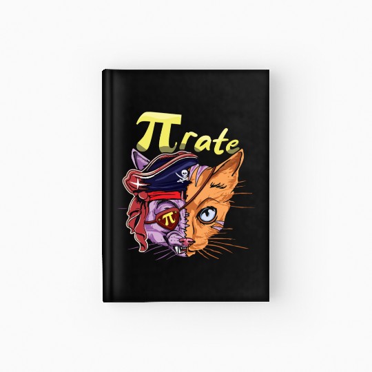 Pi Pirate Cat Math Holiday Mathematics Pi Day Hardcover Journal