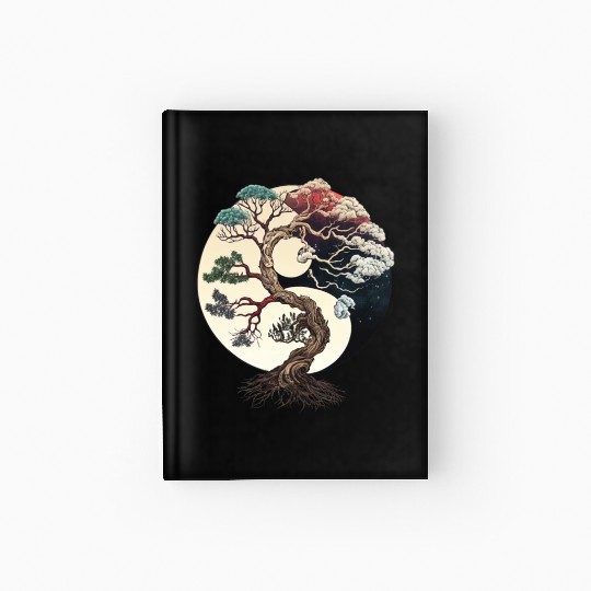 Yin and Yang Bonsai Tree Hardcover Journal