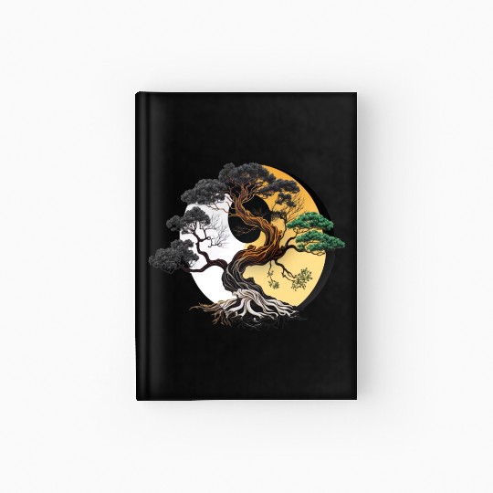 Yin and Yang Bonsai Tree Hardcover Journal