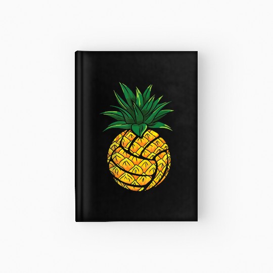 Funny Pineapple Volleyball Hardcover Journal