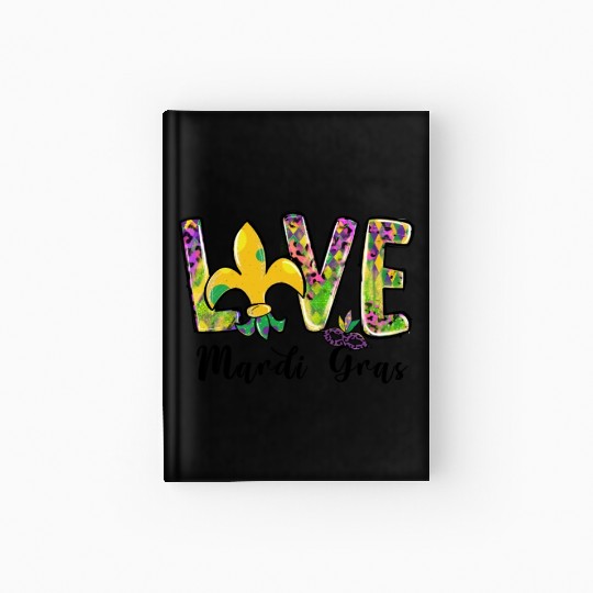 New Orleans Kids Girls Love Mardi Gras Outfit Hardcover Journal