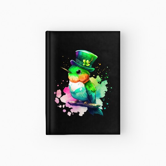 St Patrick's Day Irish Hummingbird Saint Patrick Hardcover Journal
