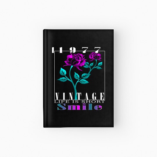 1977 Born Vintage Rose Gift Hardcover Journal