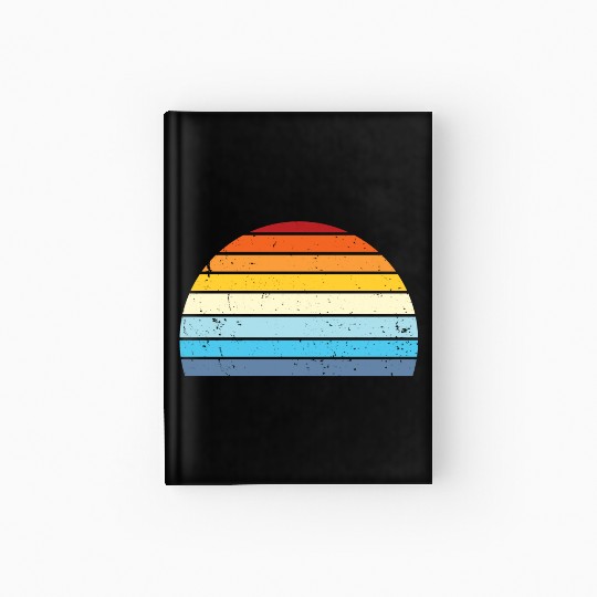 Vintage Distressed Retro Sunset | Red Yellow Blue Hardcover Journal