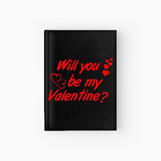 Will you be my Valentine Vector Hardcover Journal Design