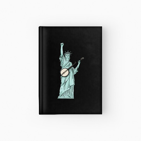 Statue Of Liberty Banjo Musician Design for Hardcover Journal