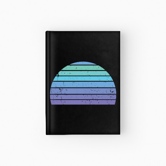 Vintage Distressed Retro Sunset - Blue | Purple Hardcover Journal