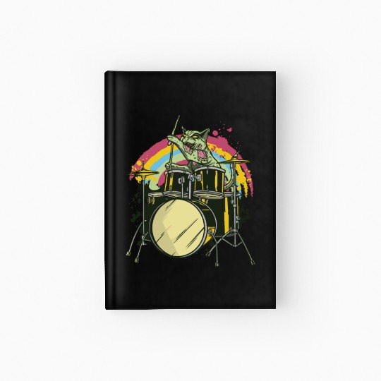 Zombie drummer cat Zombie drummer cat inspiration Hardcover Journal