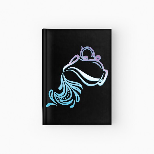 Aquarius Zodiac Air Sign Water Bearer Logo Hardcover Journal