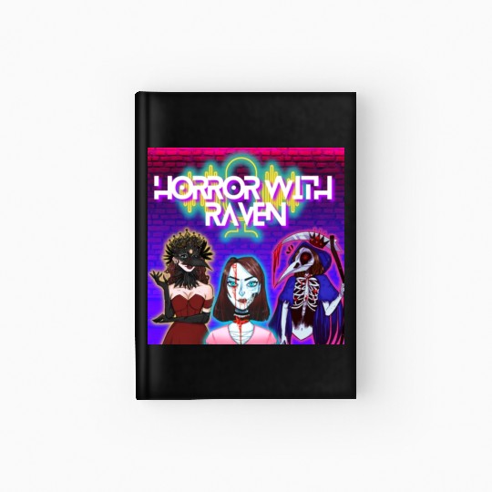 HORROR WITH RAVEN PODCAST BRIGHT RETRO Hardcover Journal