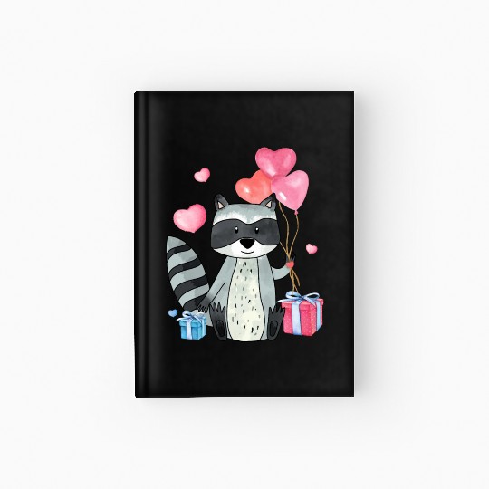 Raccoon Valentine Gift Raccoon Owner Trash Panda Hardcover Journal
