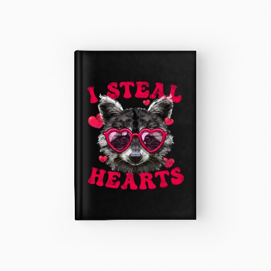 Valentine Raccoon Trash Panda I Heart Raccoons Hardcover Journal