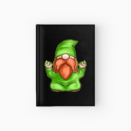 Meditating Gnome Doing Yoga For St Patricks Day Hardcover Journal