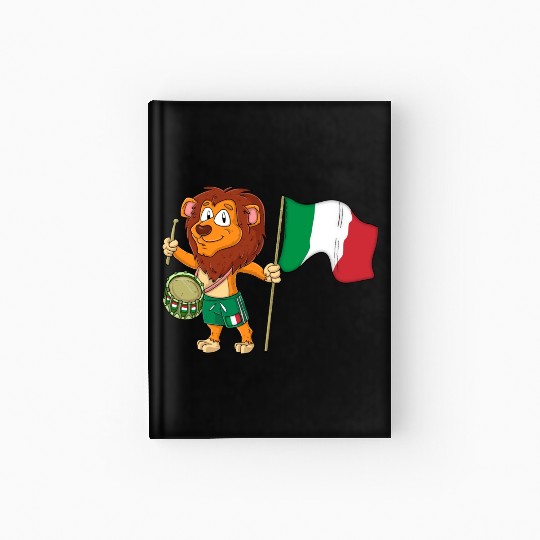 Lion with the Italy flag Hardcover Journal