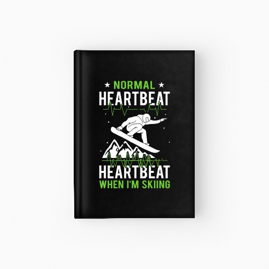 Normal Heartbeat funny skiing Hardcover Journal design
