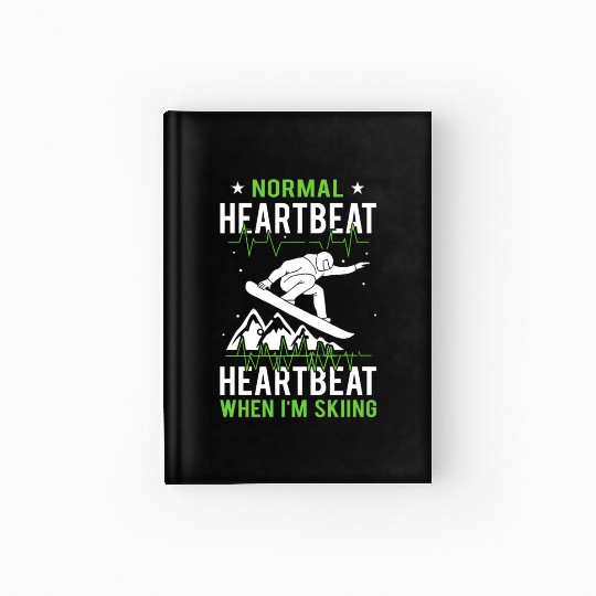Normal Heartbeat funny skiing Hardcover Journal design