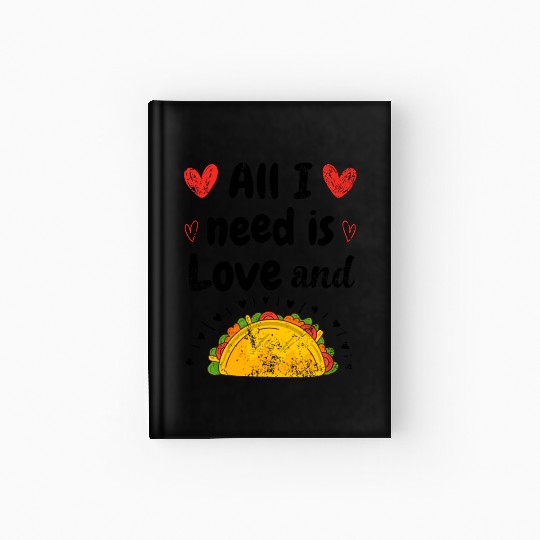 Vintage I Love Tacos Groovy Tacos Are My Valentine Hardcover Journal