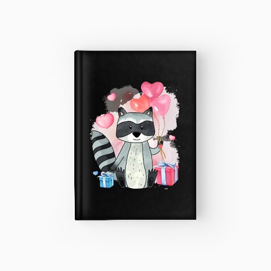 Raccoon Valentines Day Trash Panda Raccoon lover Hardcover Journal