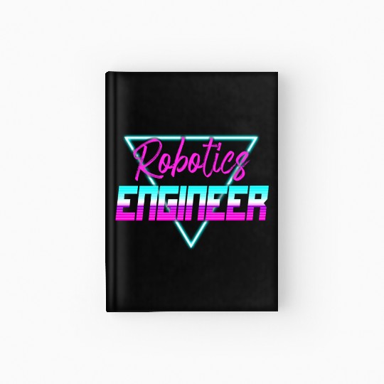 Robot Robotics Engineer Retro Hardcover Journal